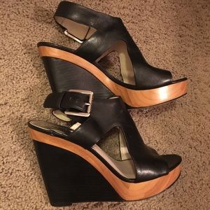 MK “Josephine” peep toe wedges